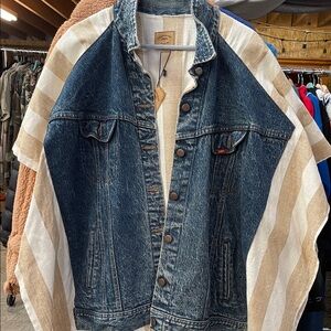Lee Blue Denim Jacket with Tan Stripes